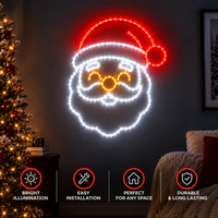 SantaGlow™ Illuminated Santa Wall Light view 1